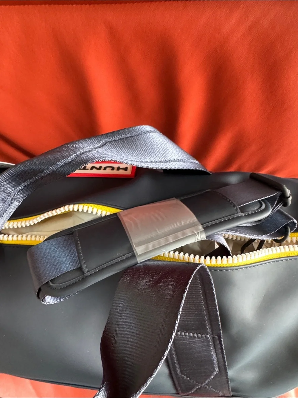 NWT Hunter for Target Weekender Duffle Bag, Navy Blue w/ Yellow Zipper